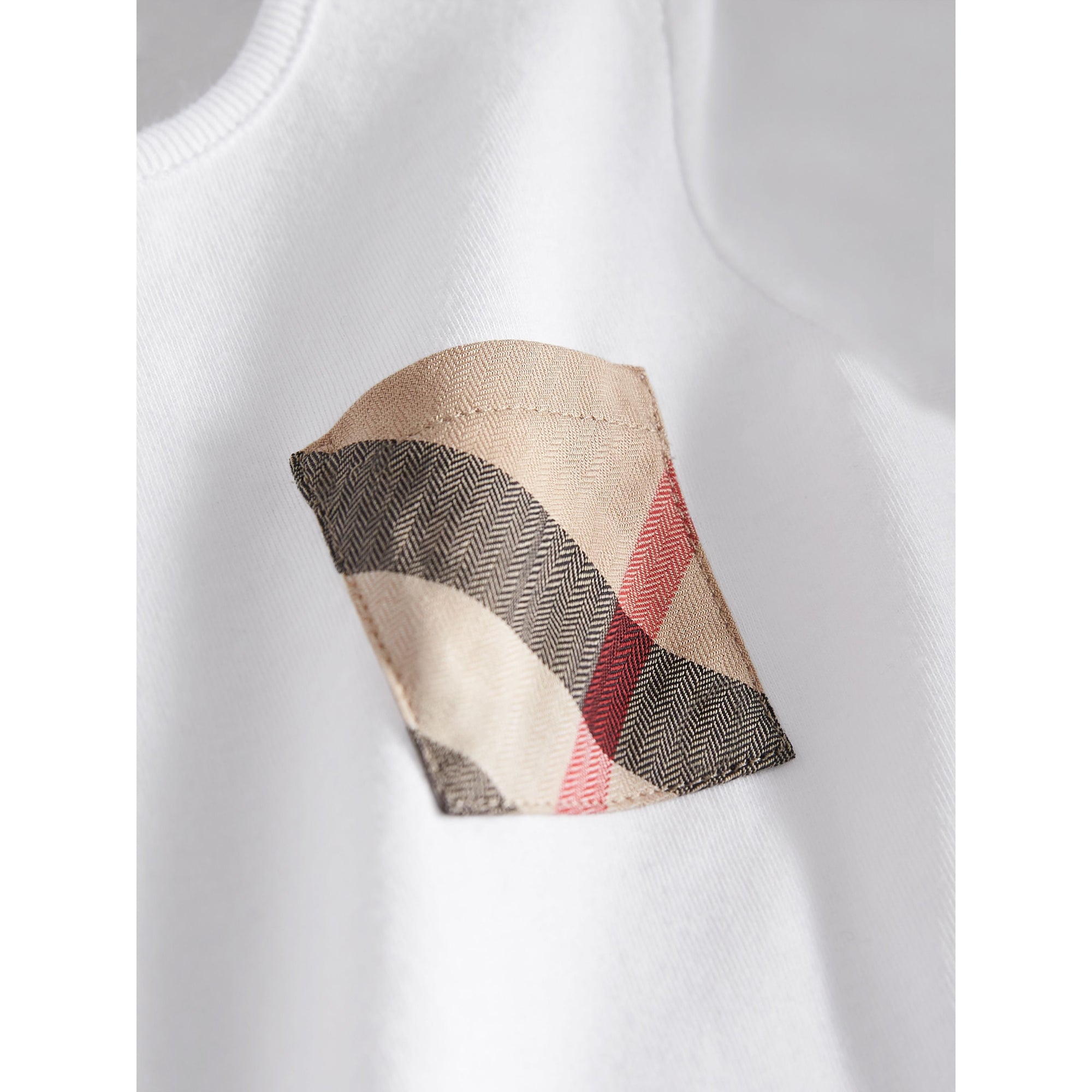 WHITE T-shirt en coton avec poche à motif check