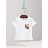 WHITE T-shirt en coton avec poche à motif check