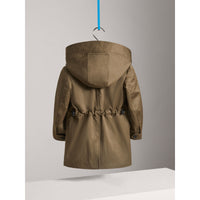 DARK OLIVE Trench en coton mélangé à capuche amovible