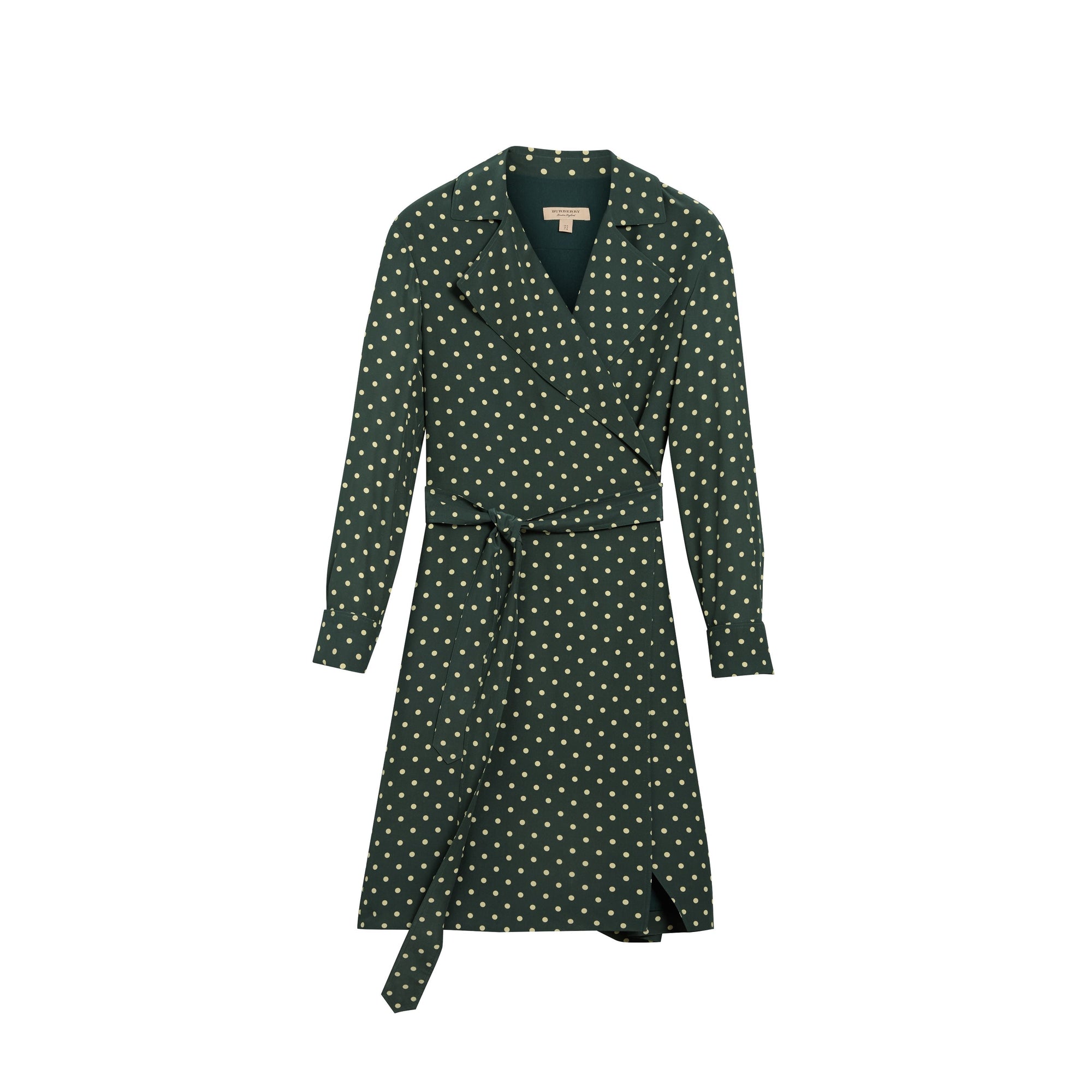 RACING GREEN Robe portefeuille en soie à imprimé à pois