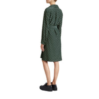 RACING GREEN Robe portefeuille en soie à imprimé à pois