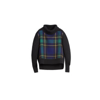 BLACK Pull à col roulé en laine-cachemire avec panneau en tartan