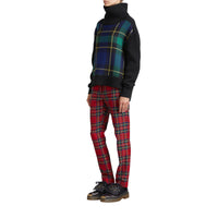 BLACK Pull à col roulé en laine-cachemire avec panneau en tartan