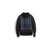 BLACK Pull à col roulé en laine-cachemire avec panneau en tartan