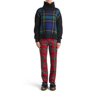 BLACK Pull à col roulé en laine-cachemire avec panneau en tartan