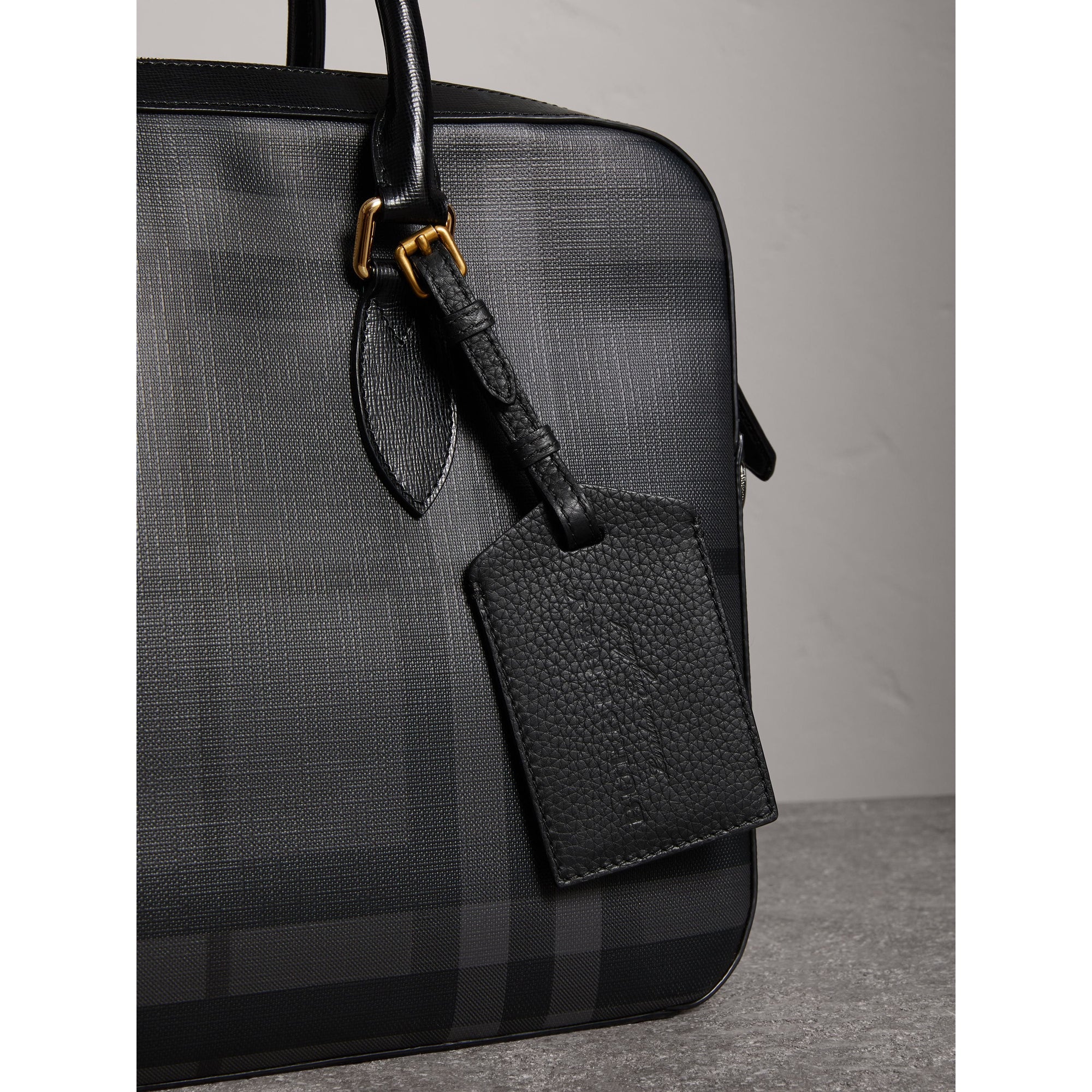 BLACK Porte-étiquette en cuir grainé