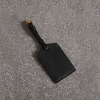 BLACK Porte-étiquette en cuir grainé