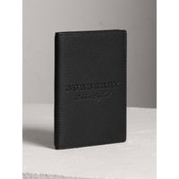 BLACK Étui pour passeport en cuir estampé