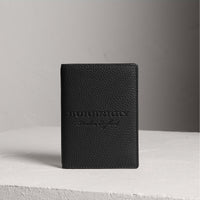 BLACK Étui pour passeport en cuir estampé