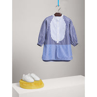 NAVY/WHITE Robe chemise en coton à rayures contrastantes