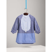 NAVY/WHITE Robe chemise en coton à rayures contrastantes