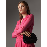 Petit sac porte-monnaie en python bicolore - Noir