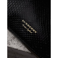 Petit sac porte-monnaie en python bicolore - Noir