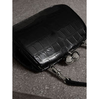 Petit sac porte-monnaie en alligator - Noir