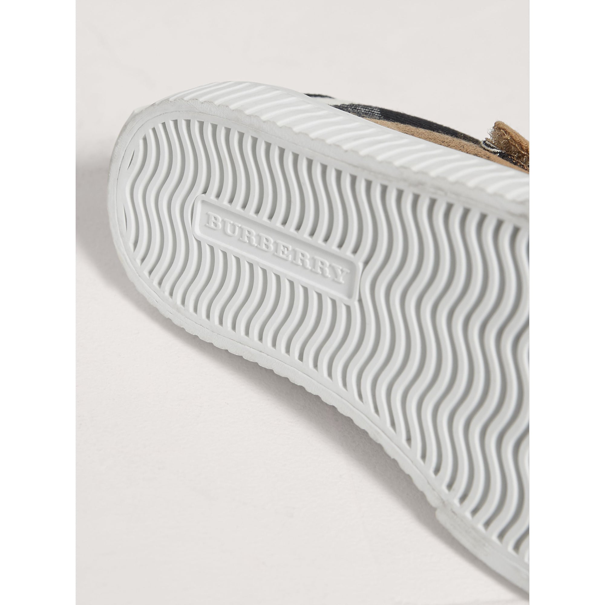 CLASSIC/OPTIC WHITE Sneakers en coton House check et cuir