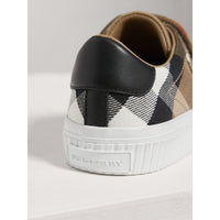 CLASSIC/OPTIC WHITE Sneakers en coton House check et cuir