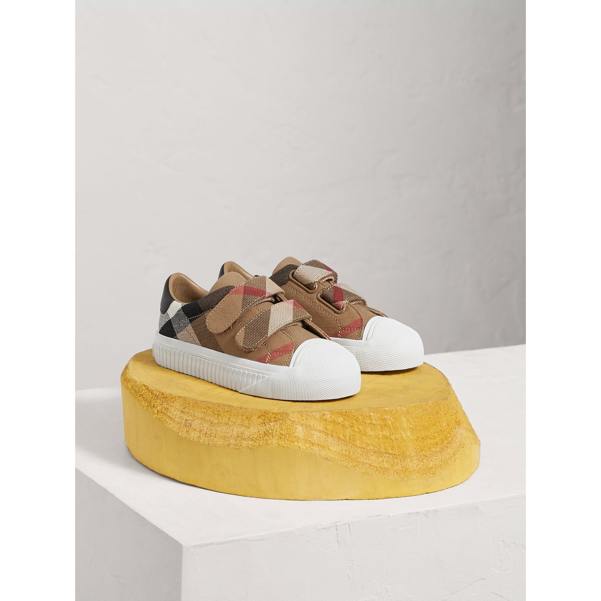 CLASSIC/OPTIC WHITE Sneakers en coton House check et cuir
