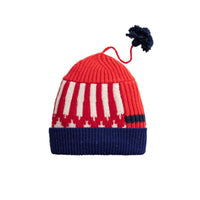 CORAL RED Bonnet en cachemire et laine mélangés façon patchwork