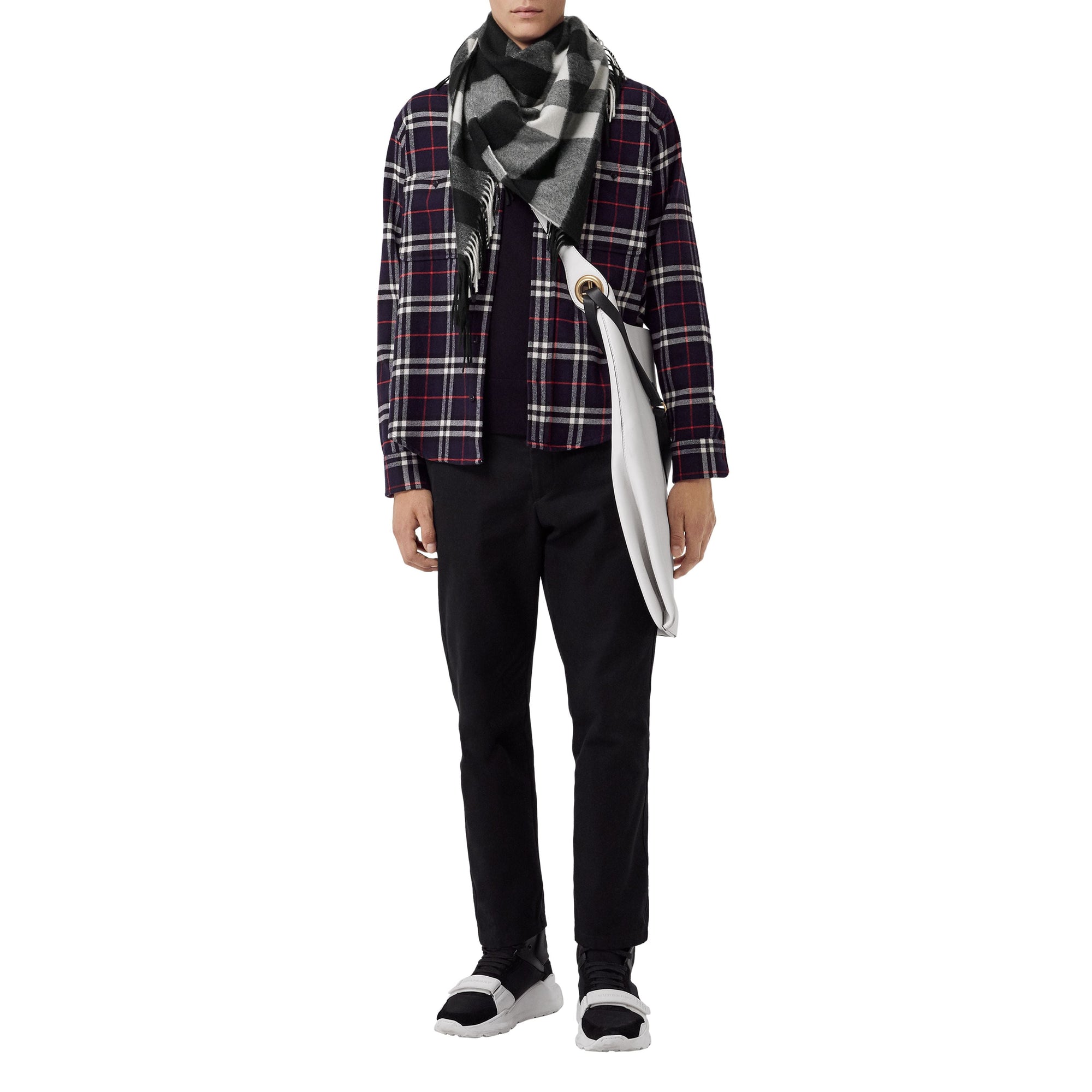 BLACK Bandana Burberry en cachemire à motif check