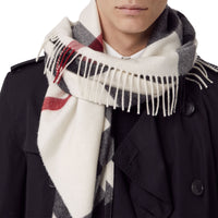 NATURAL WHITE Bandana Burberry en cachemire à motif check
