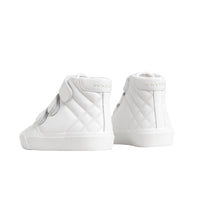 OPTIC WHITE Sneakers montantes en cuir à motif check matelassées