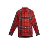 BRIGHT RED Chemise en flanelle de coton à motif check
