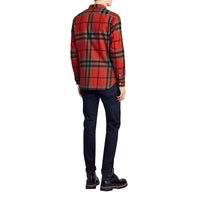 BRIGHT RED Chemise en flanelle de coton à motif check