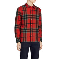 BRIGHT RED Chemise en flanelle de coton à motif check