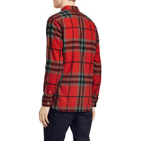 BRIGHT RED Chemise en flanelle de coton à motif check