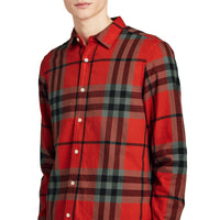 BRIGHT RED Chemise en flanelle de coton à motif check