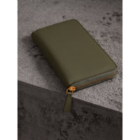 SLATE GREEN Portefeuille zippé en cuir trench