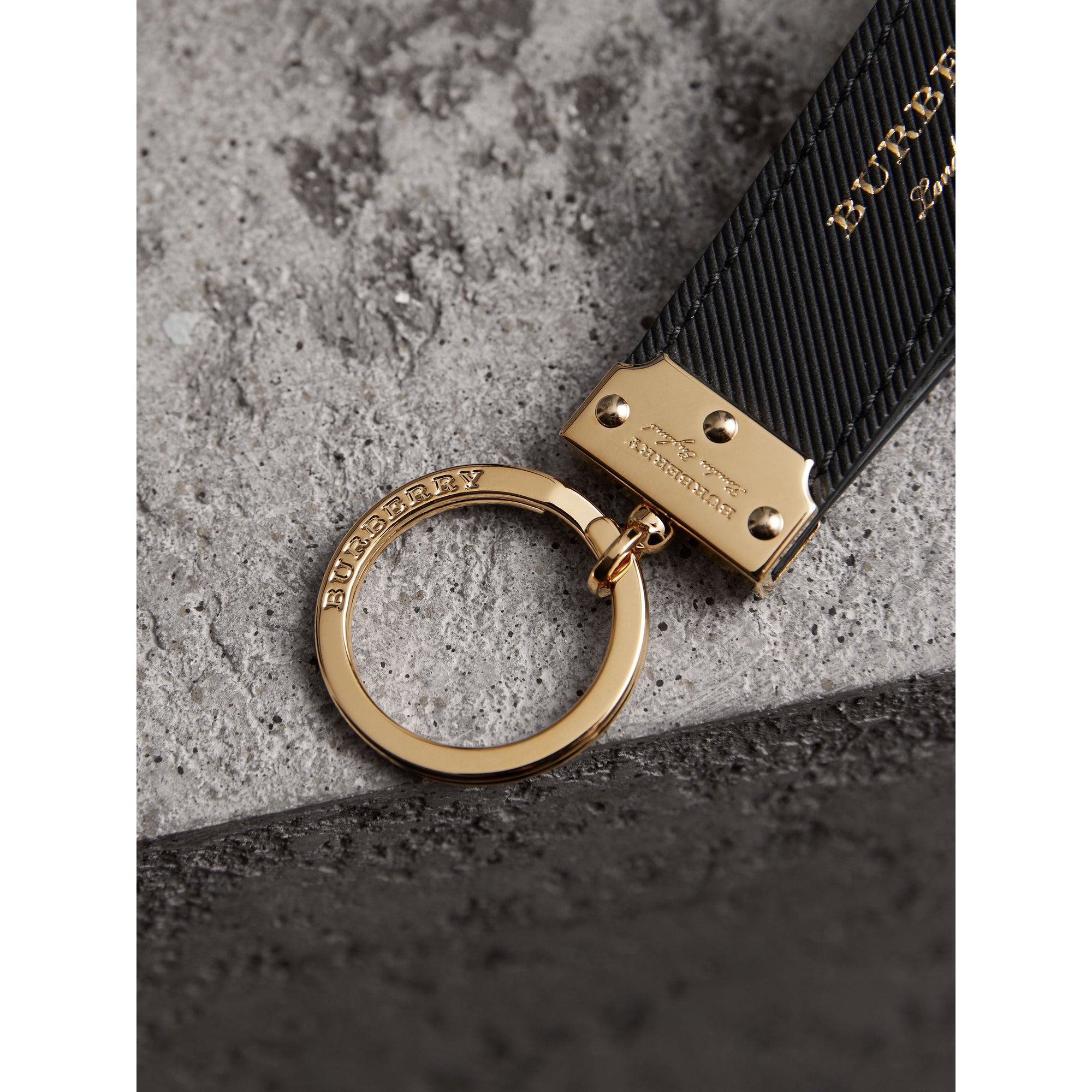 BLACK Porte-clés en cuir trench