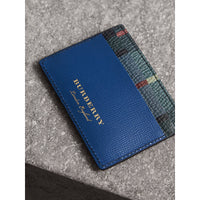 Porte-cartes en cuir avec appliqué Créature - Bleu Profond
