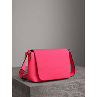 NEON PINK Petit sac Messenger en cuir néon estampé