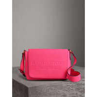 NEON PINK Petit sac Messenger en cuir néon estampé