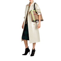 BLACK/NEON YELLOW Sac tote The Giant moyen réversible en toile et en cuir
