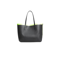 BLACK/NEON YELLOW Sac tote The Giant moyen réversible en toile et en cuir