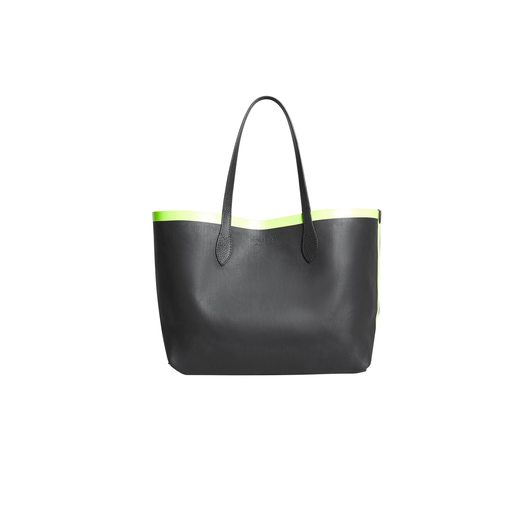 BLACK/NEON YELLOW Sac tote The Giant moyen réversible en toile et en cuir
