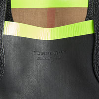 BLACK/NEON YELLOW Sac tote The Giant moyen réversible en toile et en cuir