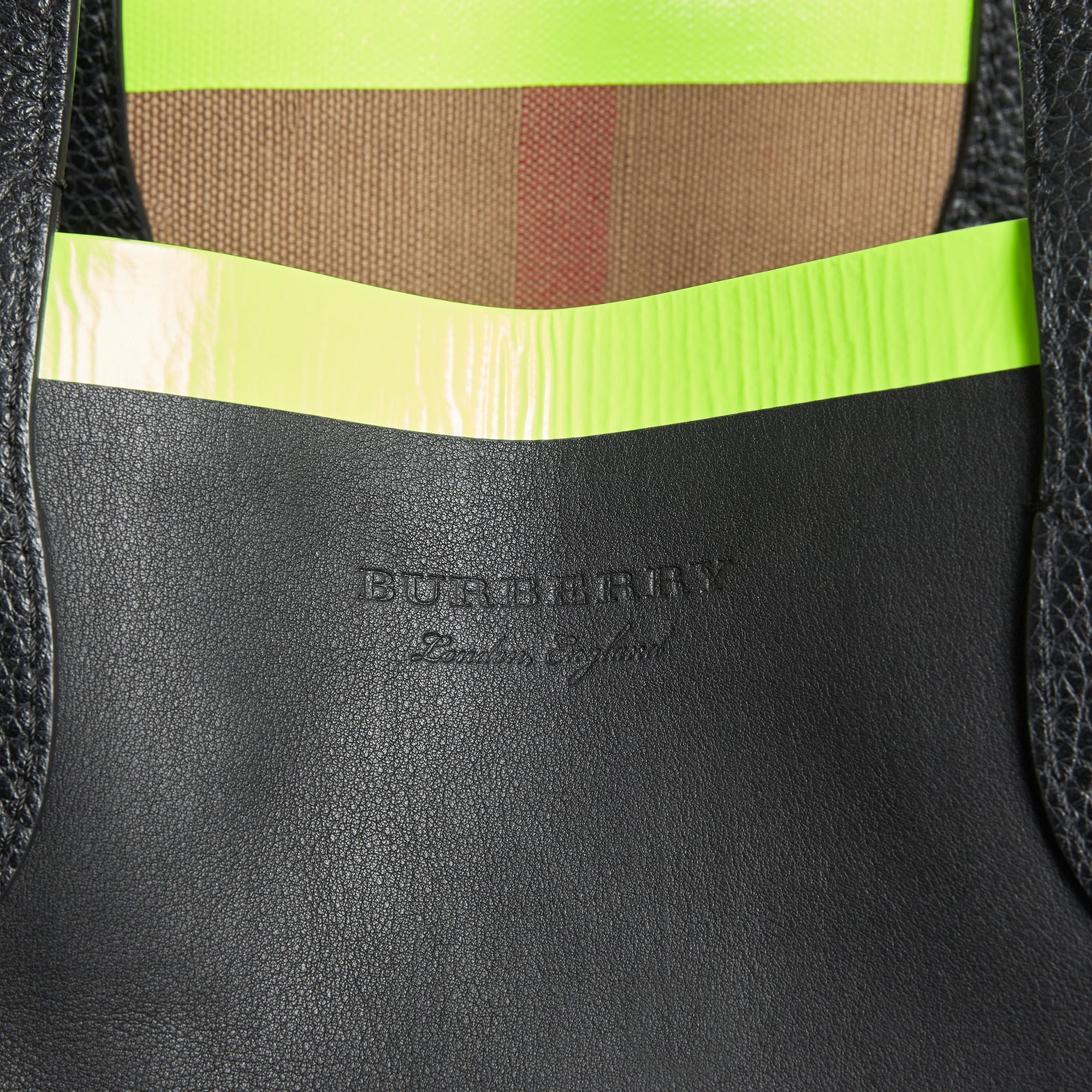 BLACK/NEON YELLOW Sac tote The Giant moyen réversible en toile et en cuir