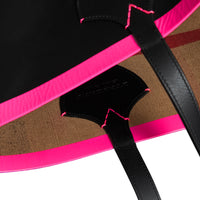 Sac tote the giant moyen réversible en toile et en cuir - Noir & rose néon