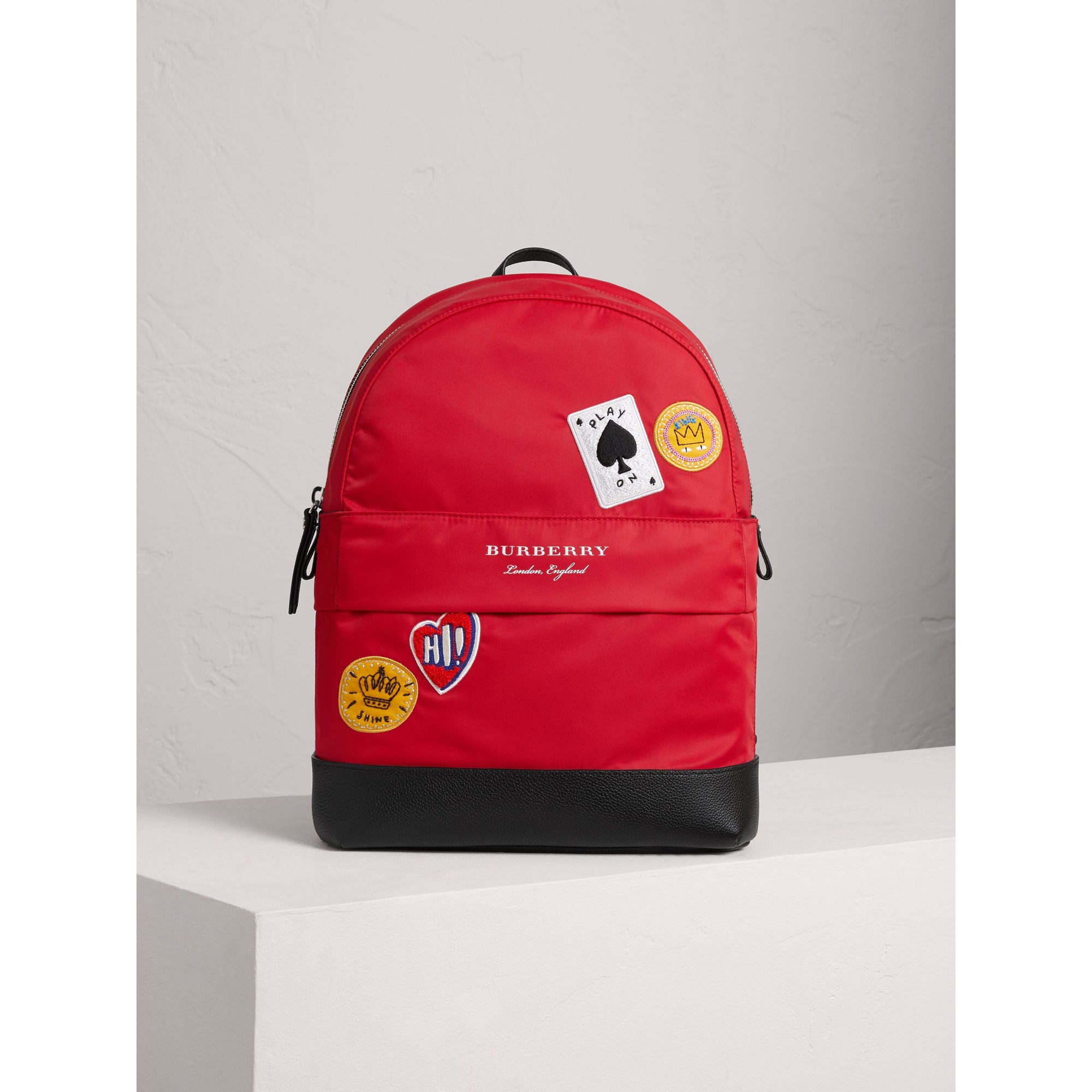 MILITARY RED Sac à dos en nylon avec appliqués