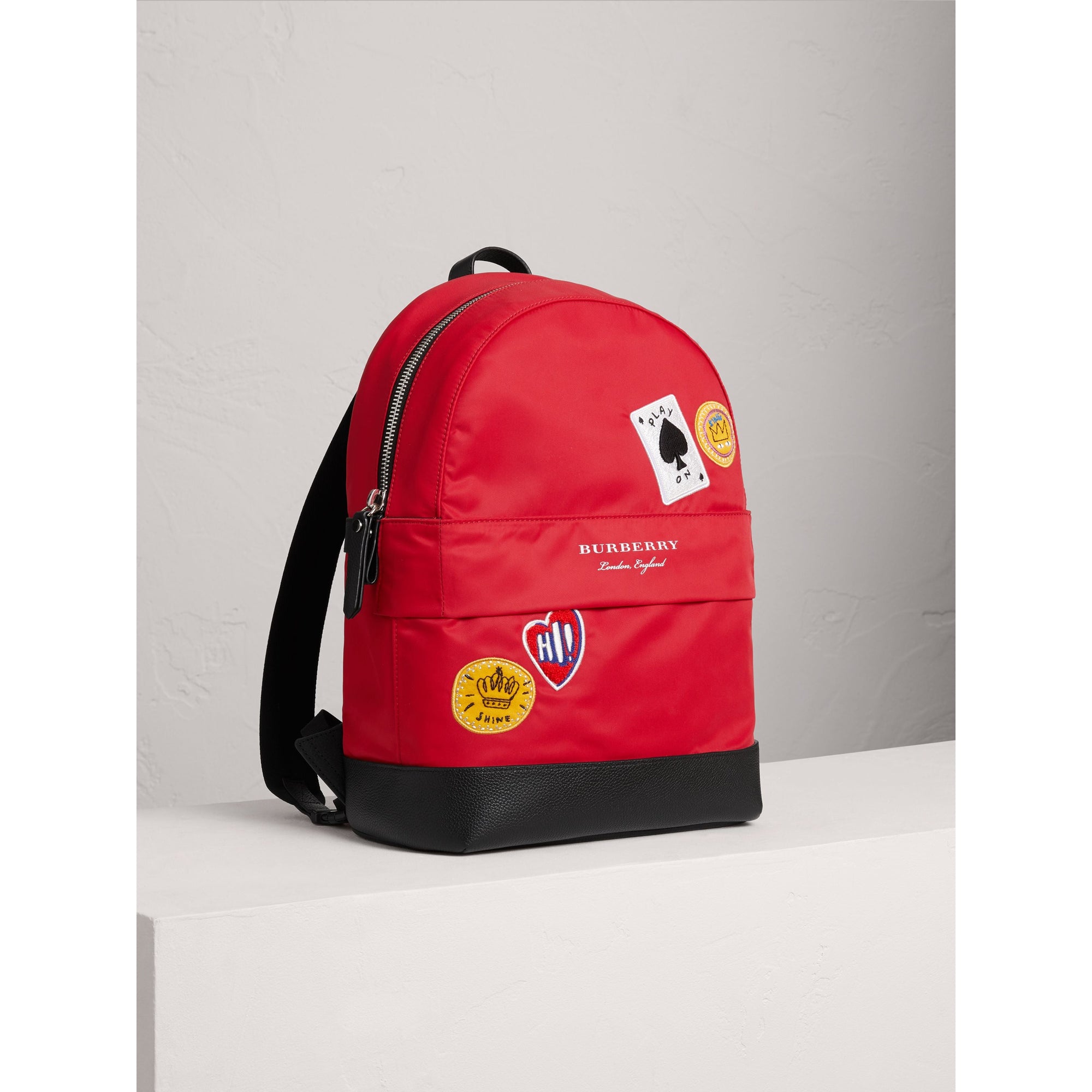 MILITARY RED Sac à dos en nylon avec appliqués