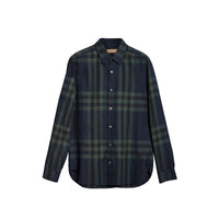NAVY Chemise en flanelle de coton et cachemire à motif check