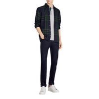 NAVY Chemise en flanelle de coton et cachemire à motif check