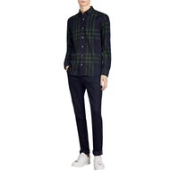 NAVY Chemise en flanelle de coton et cachemire à motif check
