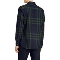 NAVY Chemise en flanelle de coton et cachemire à motif check