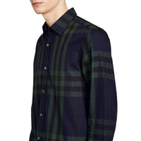 NAVY Chemise en flanelle de coton et cachemire à motif check