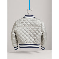 SILVER Bomber en satin matelassé à rayures