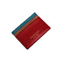 Porte-cartes en cuir, lézard et alligator - Rouge Intense
